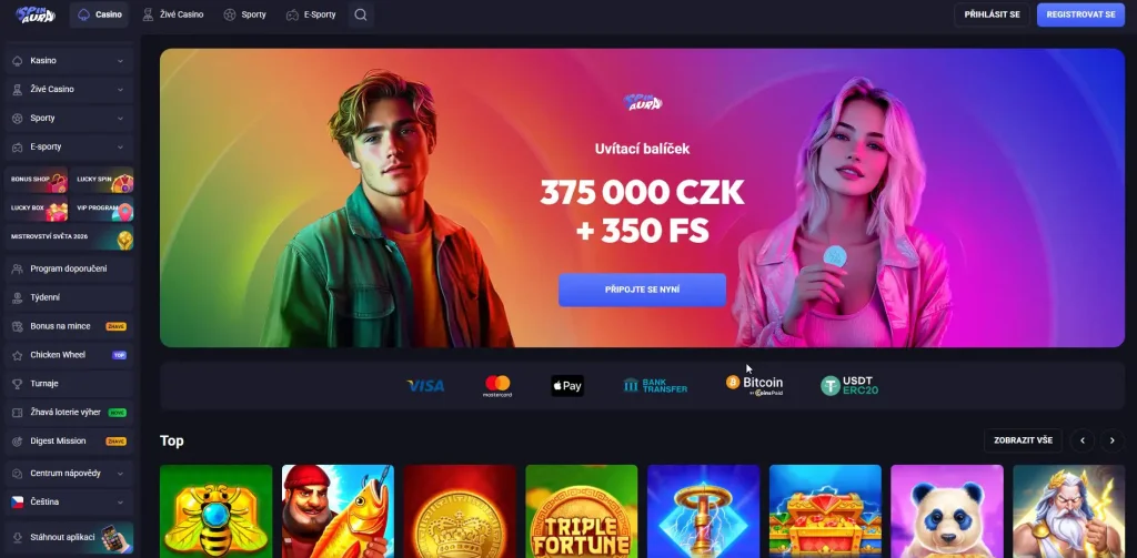 Spinaura Casino rozdává až 350 roztočení zdarma a dalších 375 000 CZK
